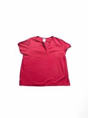 Blair Short Sleeve Henley Top - Berry Pink